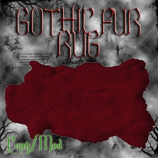 Gothic Red Fur Rug 