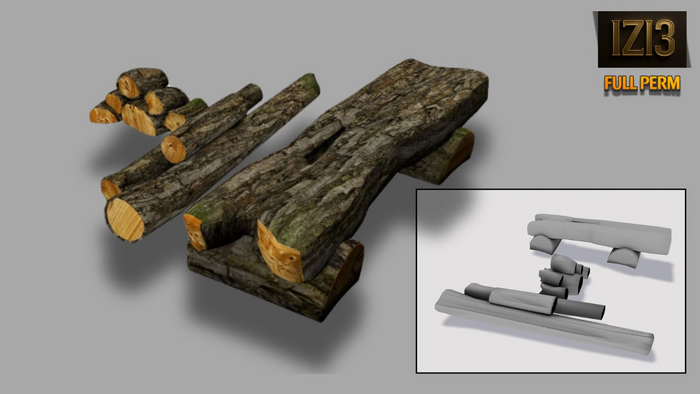Mesh Wood Elements - Full Perm (2 Set, 