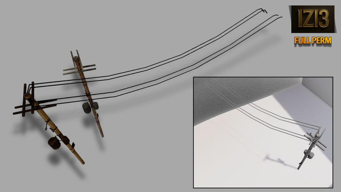 Utility Pole & Cable Mesh 3 element Full Perm isabelleize