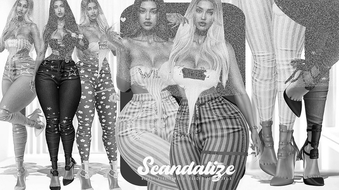 SCANDALIZE CAESSA JEANS+GARTER+HANDCUFFS DEMO