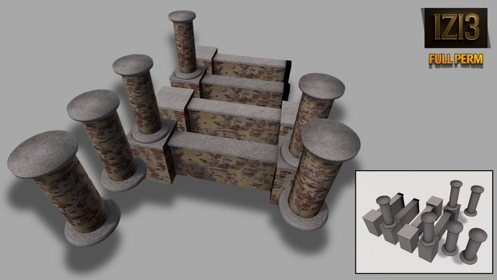 Mesh Railing Textured Set - Full Perm