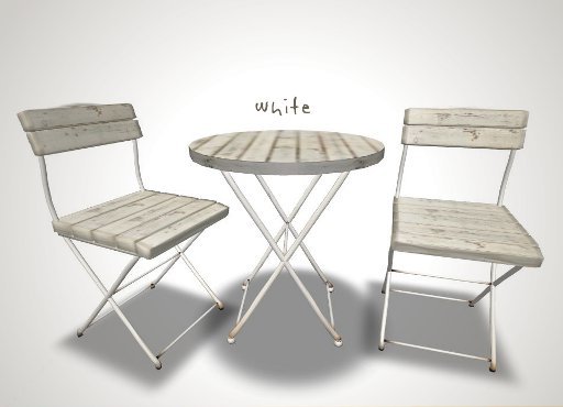 garden table set / white