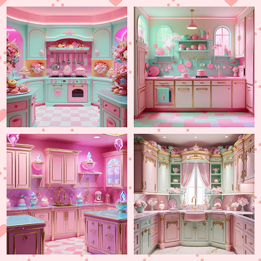 PIXEL POP!  Pastel Kitchen Backdrops