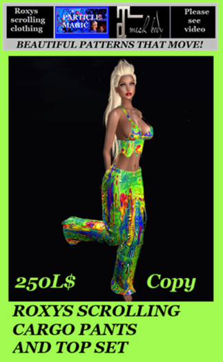 ROXYS SCROLLING CARGO PANTS AND TOP SET