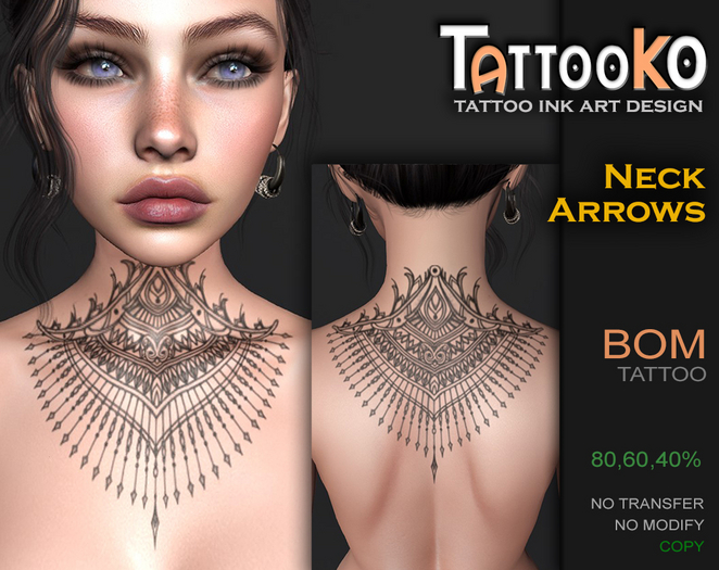 [TattooKO] Tattoo NeckArrows