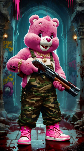 *KC* Red Carebear Thug Canvas