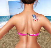 Tasteful Tattoo Waving Flag Shoulder RIght
