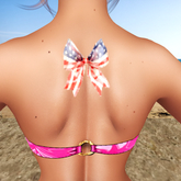 Tasteful Tattoo Flag Bow Back Upper