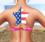 Tasteful Tattoo Star Flag Back Upper