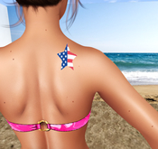 Tasteful Tattoo Star Flag Shoulder Right
