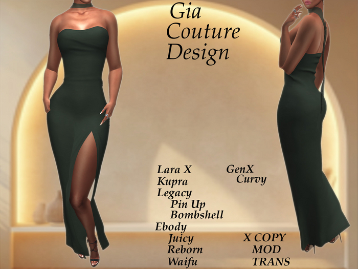 "GCD" Gwen Gown and Scarf Green