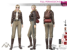 Full Perm Female Open Collar Long Sleeves White Shirt For Maitreya 5.3 LaraX Ebody Reborn Legacy Belleza Slink Tonic