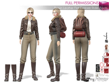 Full Perm Brown Leather Long Riding Boots Maitreya 5.3 LaraX Ebody Reborn Legacy Belleza Slink Tonic Ocacin Classic