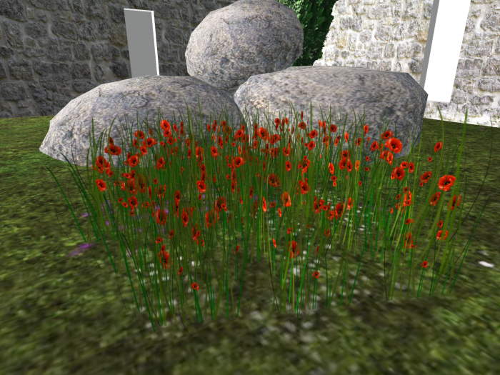 Red Poppies - Mesh, 1 LI (round patch) Boxed