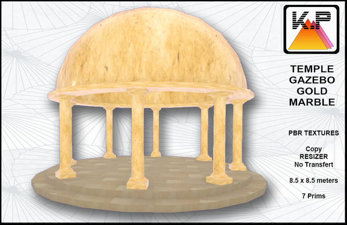 TEMPLE GAZEBO GOLD MARBLE