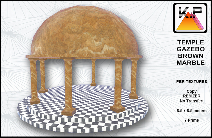 TEMPLE GAZEBO BROWN MARBLE
