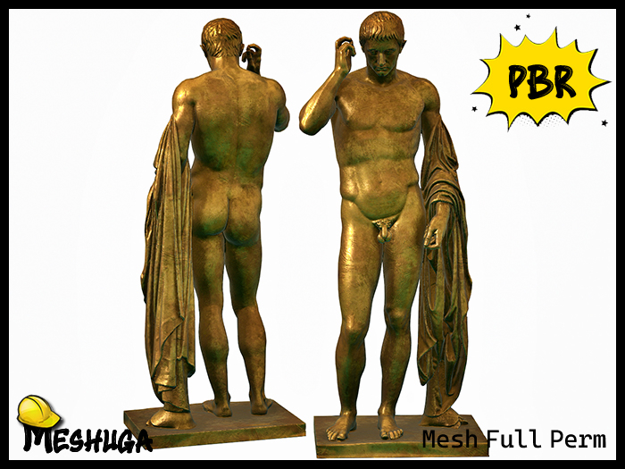 Meshuga E Rondo Second Life Marketplace - Meshuga PBR The Young Hero Statue FULL PERM MESH