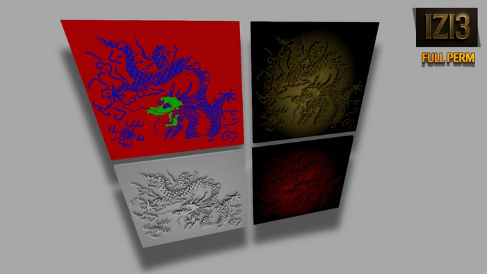 Asian Dragon Picture Frame - Full Perm