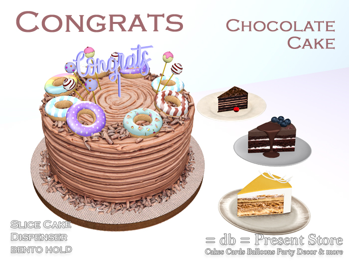 ::db:: Congrats Chocolate Cake - Slice Cake Dispenser