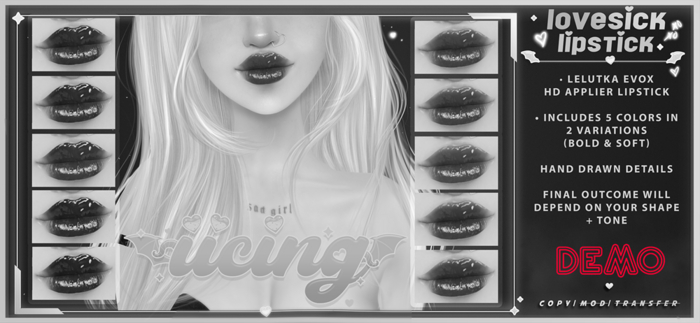 DEMO . i i c i n g . // lovesick lipstick