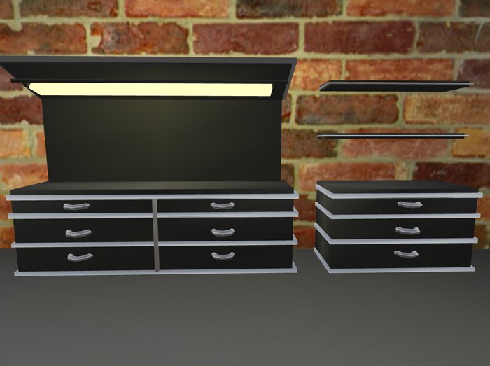 WORKSTATION AND STORAGE SHELVES INC LIGHT 3 PRIM BLACK