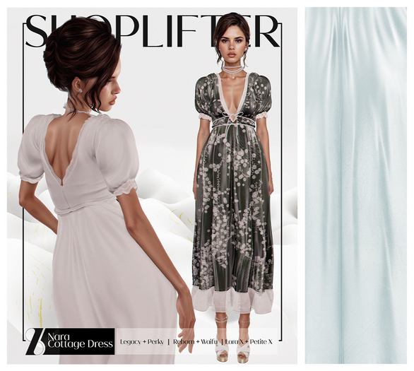 [SHOPLIFTER] - 'Nara' Cottage Dress / Cyan