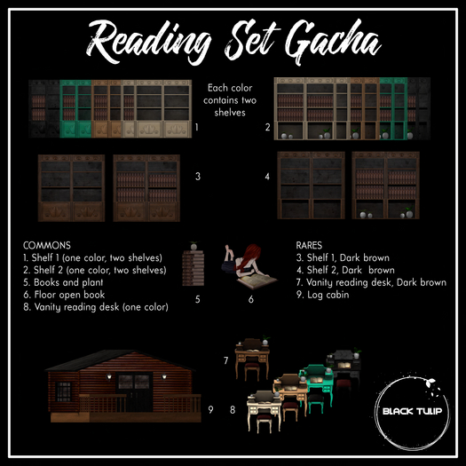 [Black Tulip] Reading Set Gacha 1 White