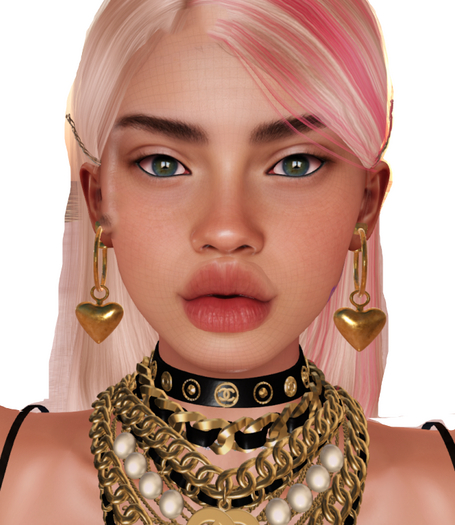 Gold Heart Earrings Dollhowse
