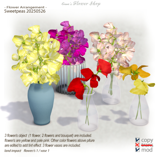 (g.) Flower Arrangement - Sweetpeas 20250526