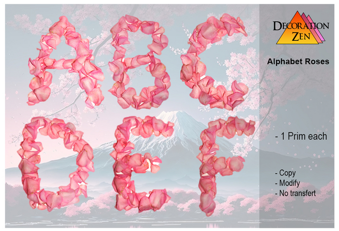 * Decoration Zen * ALPHABET ROSES