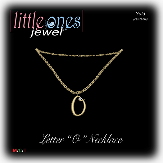 Little Ones Couture: Letter O Necklace - Gold