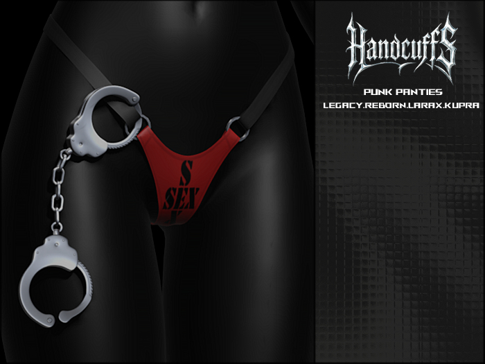 Handcuffs-Punk panties red
