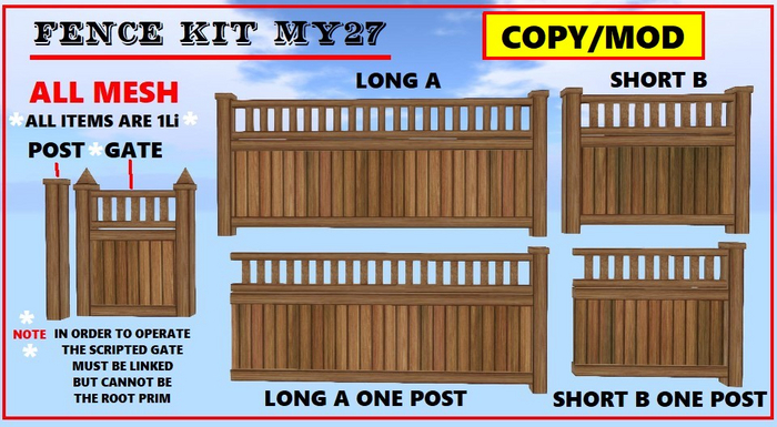 FENCE MY27 KIT (Boxed) LOW PRIM FENCE
