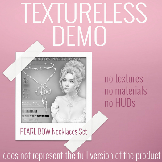 TEXTURELESS DEMO *AvaWay* PEARL BOW Necklaces Set