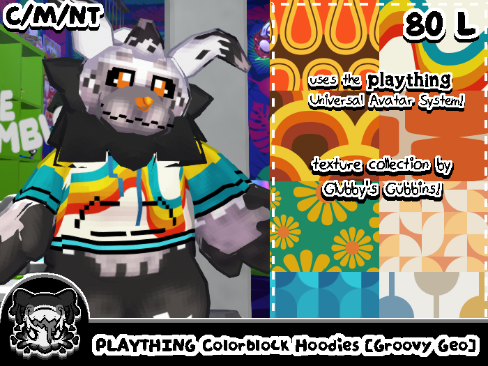[SKIN_SYN vs GLUBBY] PLAYTHING Colorblock Hoodies [Groovy Geo]