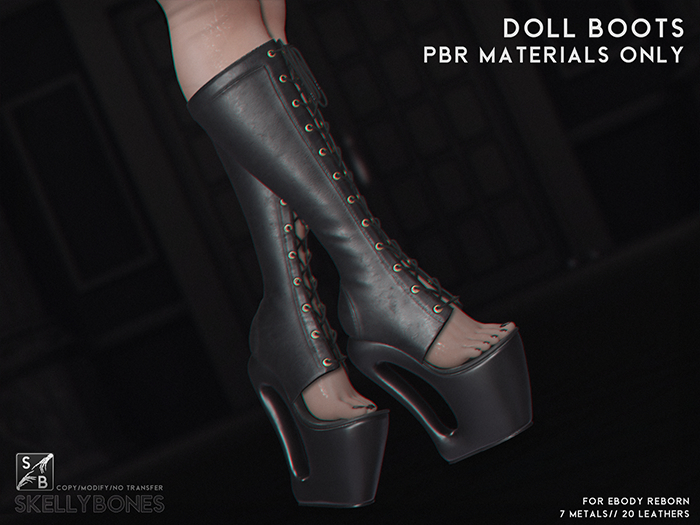 Skellybones -- Doll Boots for eBody Reborn