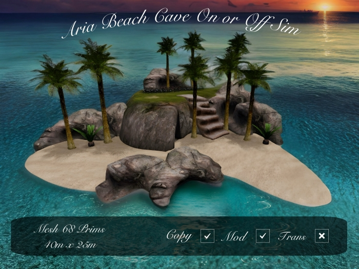 K&D Landscaping: Aria Beach Cave - On or Off Sim