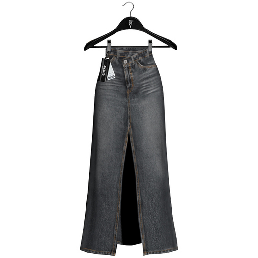 Emery Brun Long Denim Skirt Smoke