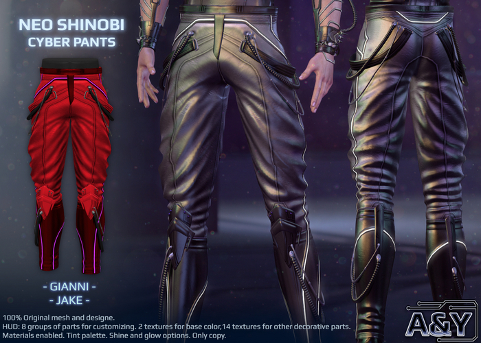 A&Y Neo Shinobi Cyber Pants - Red