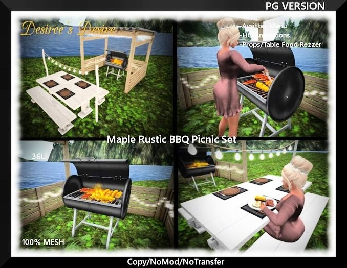 ::::Desiree's Desire:::: Maple Rustic BBQ Pinic Set