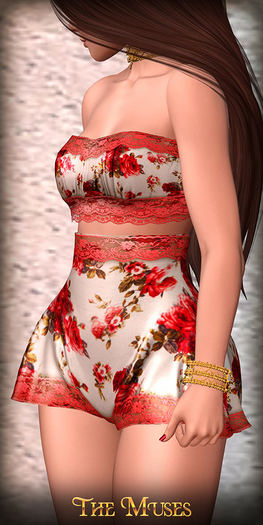 The Muses . Belle . Lingerie . White/Red