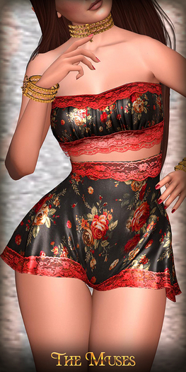 The Muses . Belle . Lingerie . Black/Red