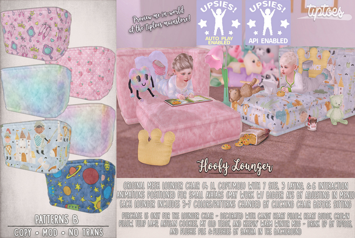 . tiptoes - Floofy Lounger - Patterns B