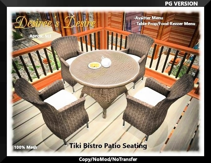 ::::Desiree's Desire:::: Mesh Tiki Bistro Patio Set(BOXED)