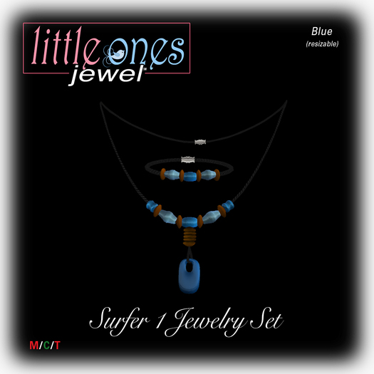 Little Ones Couture: Surfer Jewelry Set 1 - Blue