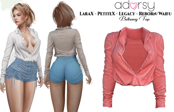 adorsy - Bethany Top Coral - LaraX/Legacy/PetiteX/Reborn/Waifu