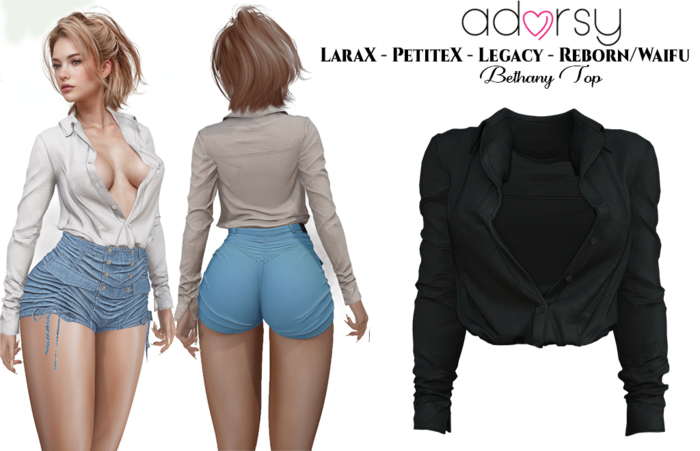adorsy - Bethany Top Dark Black - LaraX/Legacy/PetiteX/Reborn/Waifu