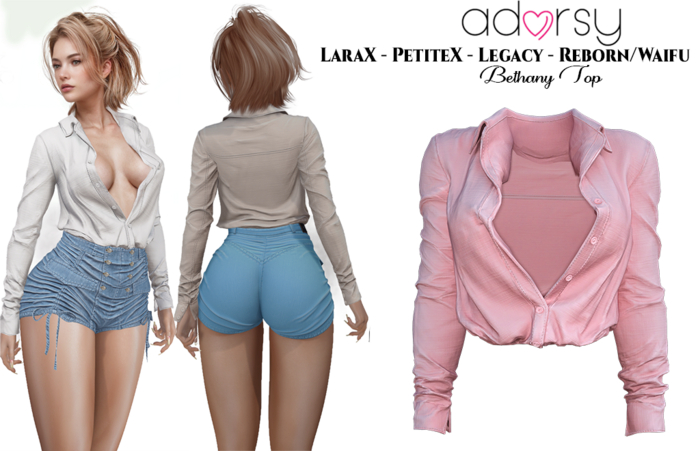adorsy - Bethany Top Pink - LaraX/Legacy/PetiteX/Reborn/Waifu