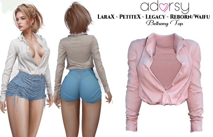adorsy - Bethany Top Soft Pink - LaraX/Legacy/PetiteX/Reborn/Waifu