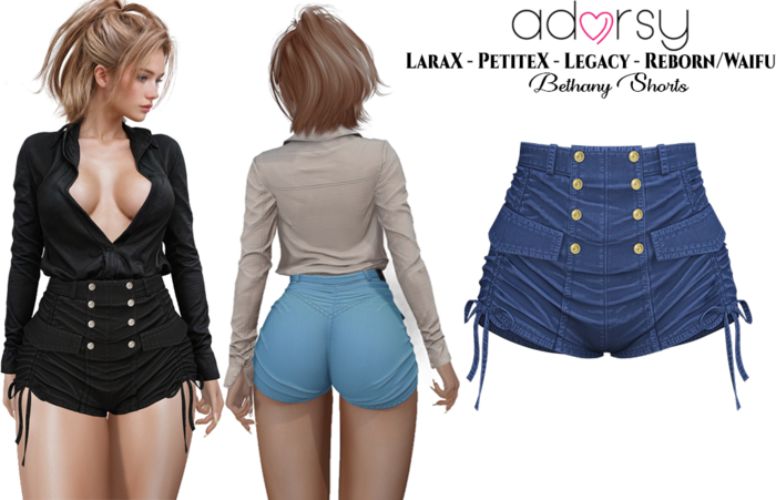 adorsy - Bethany Shorts Blue - LaraX/Legacy/PetiteX/Reborn/Waifu